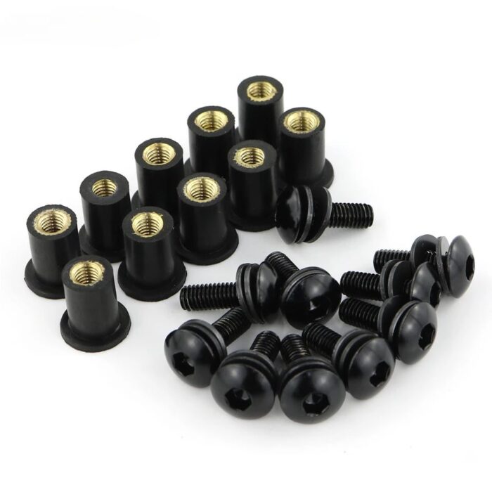 Kåp-glas skruv med gummiexpander 10-pack
