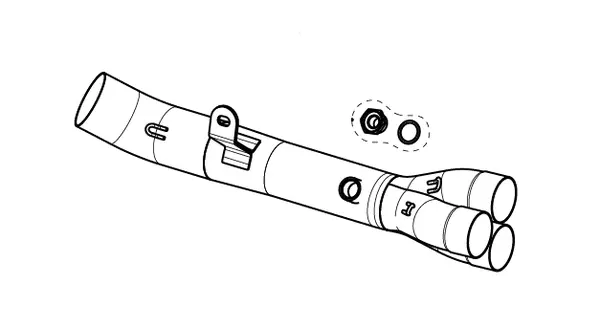 Rostfri link pipe/mellanrör – Yamaha R9