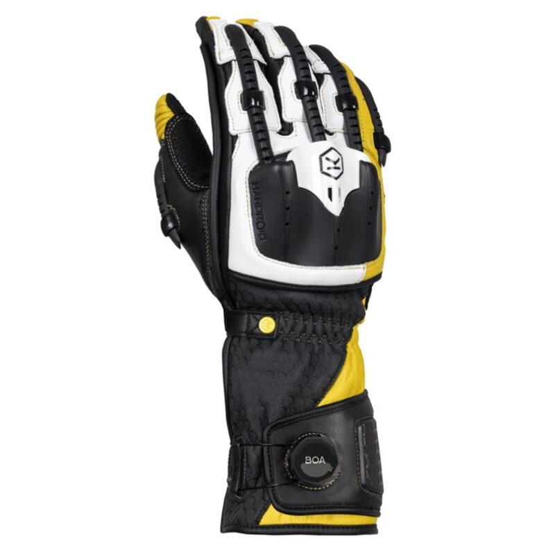 Knox Handroid MK5 Svart/Gul – MC skinnhandskar