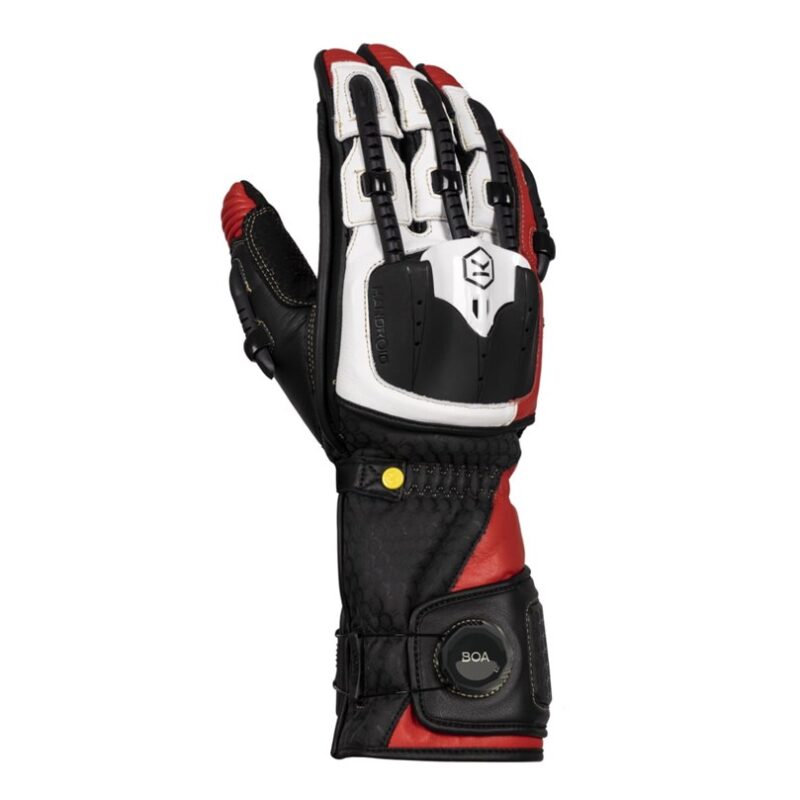 Knox Handroid MK5 Svart/Röd – MC skinnhandskar
